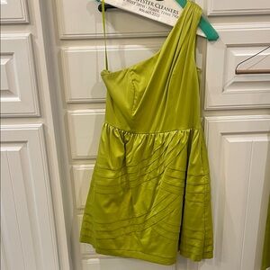 Jessica Simpson one shoulder Chartreuse Dress
